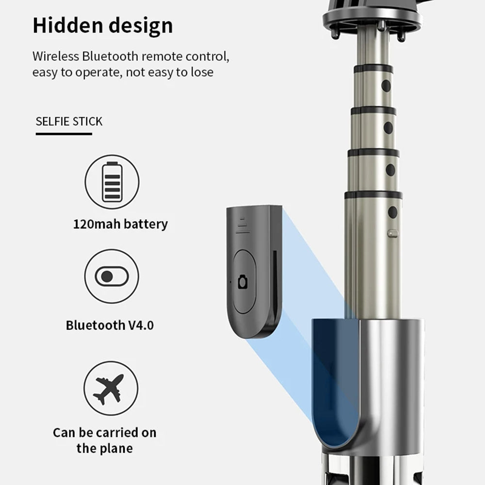 Selfie Stick Bluetooth Techsuit L03, Universal, Schwarz