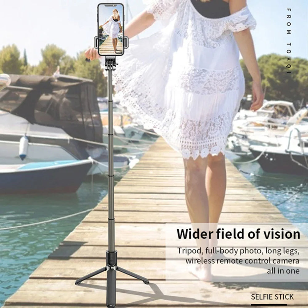 Selfie Stick Bluetooth Techsuit L03, Universal, Schwarz