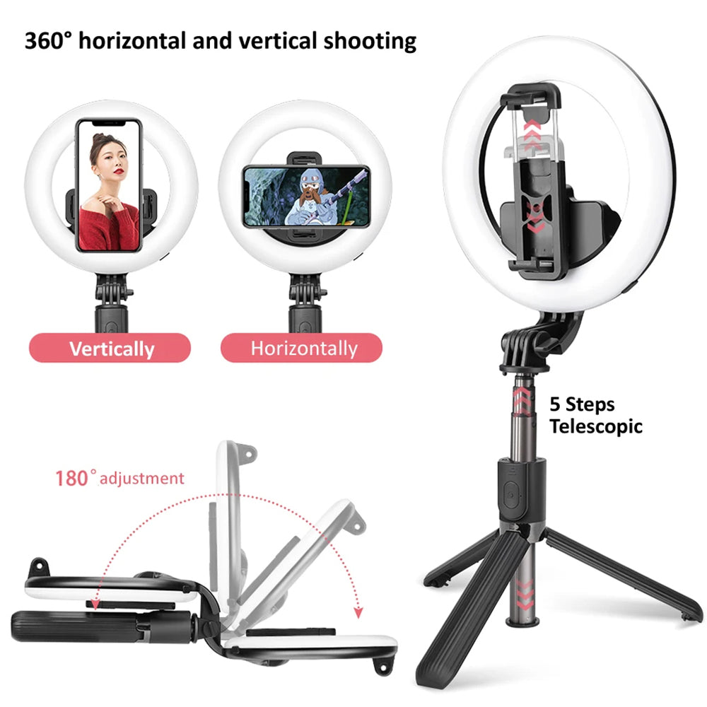 Selfie Stick Bluetooth Techsuit L07, Universal, Schwarz