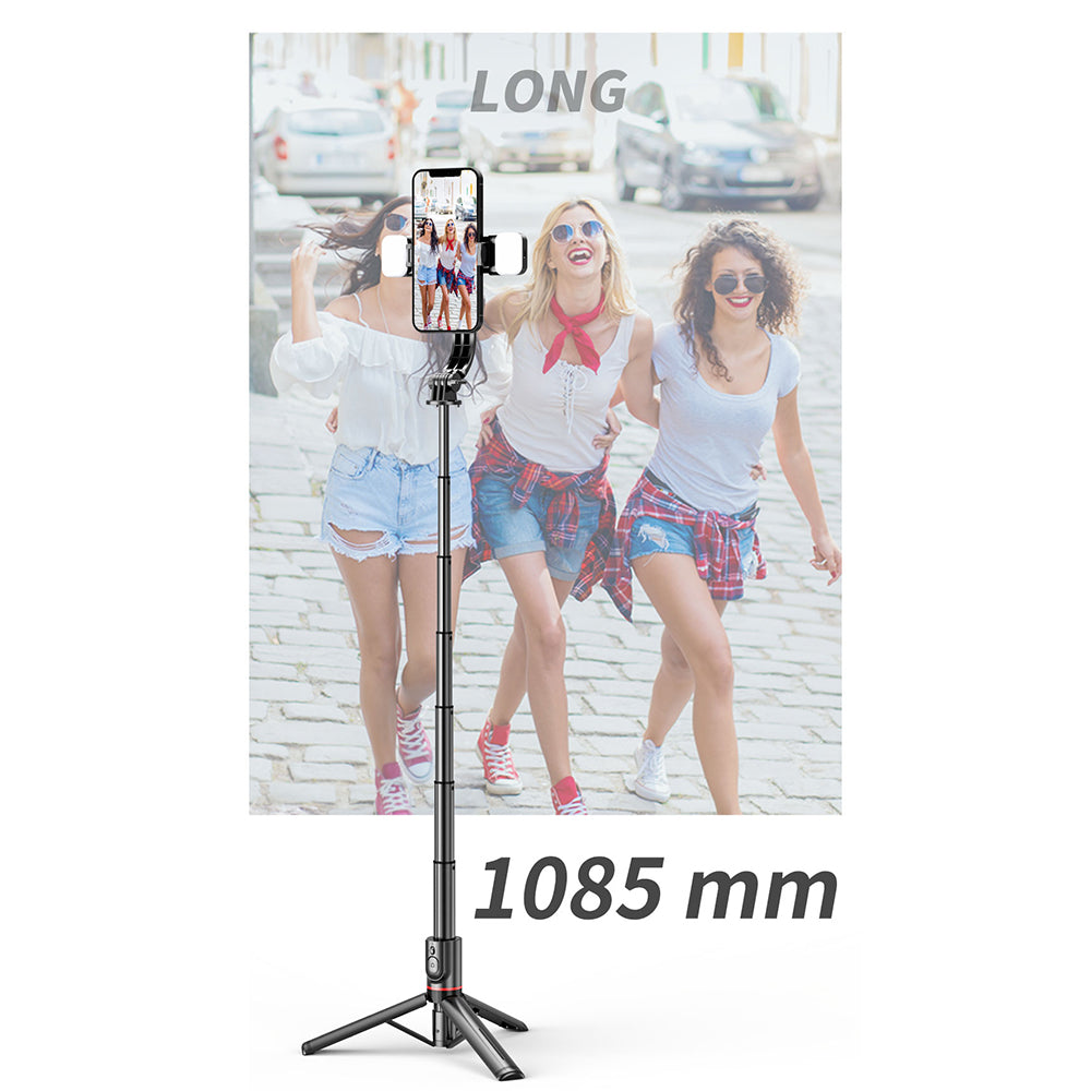 Selfie Stick Bluetooth Techsuit L12D, Universal, Schwarz