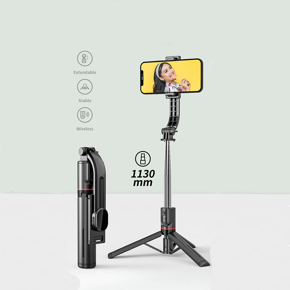 Selfie Stick Bluetooth Techsuit L13, Universal, Schwarz