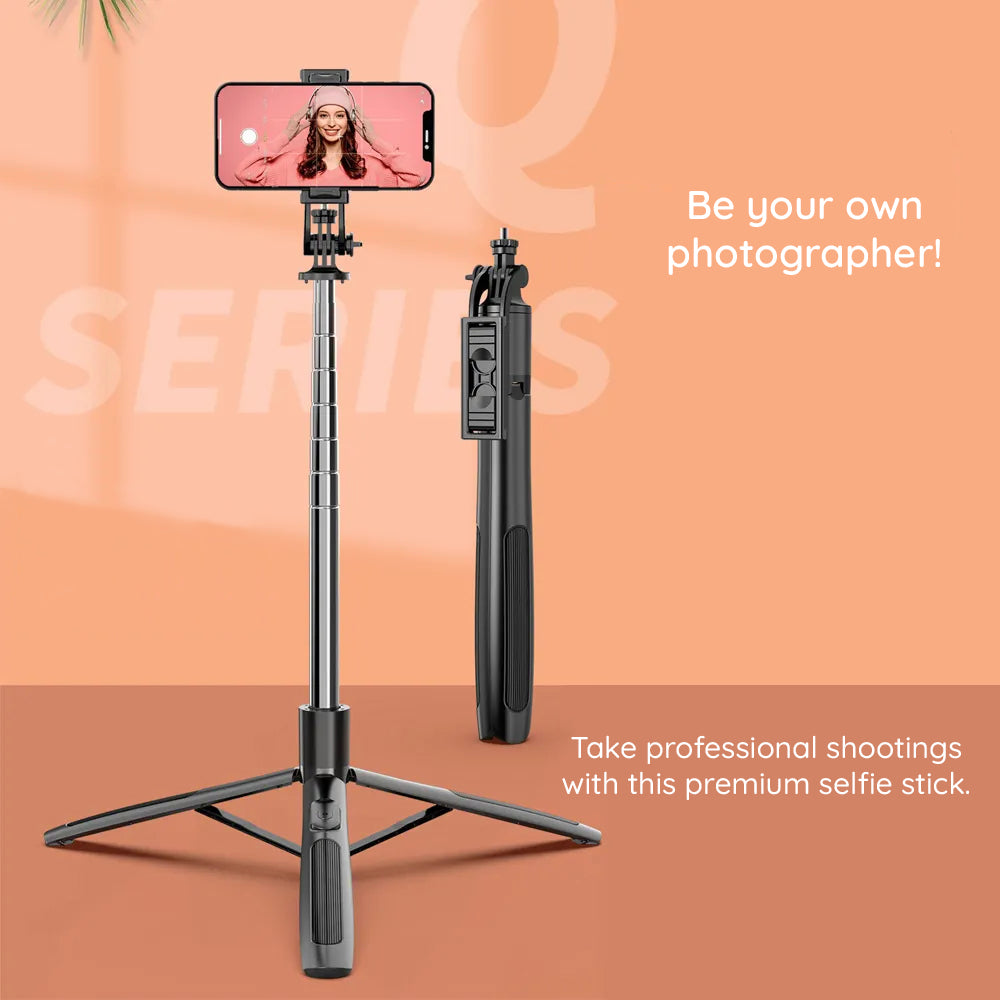 Selfie Stick Bluetooth Techsuit Q06, Universal, Schwarz