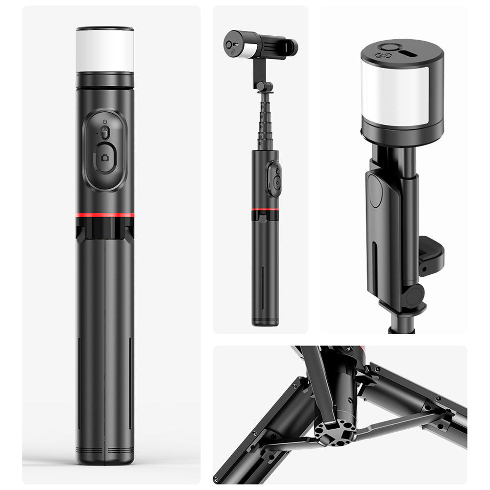 Selfie Stick Bluetooth Techsuit Q12S, Universal, Schwarz