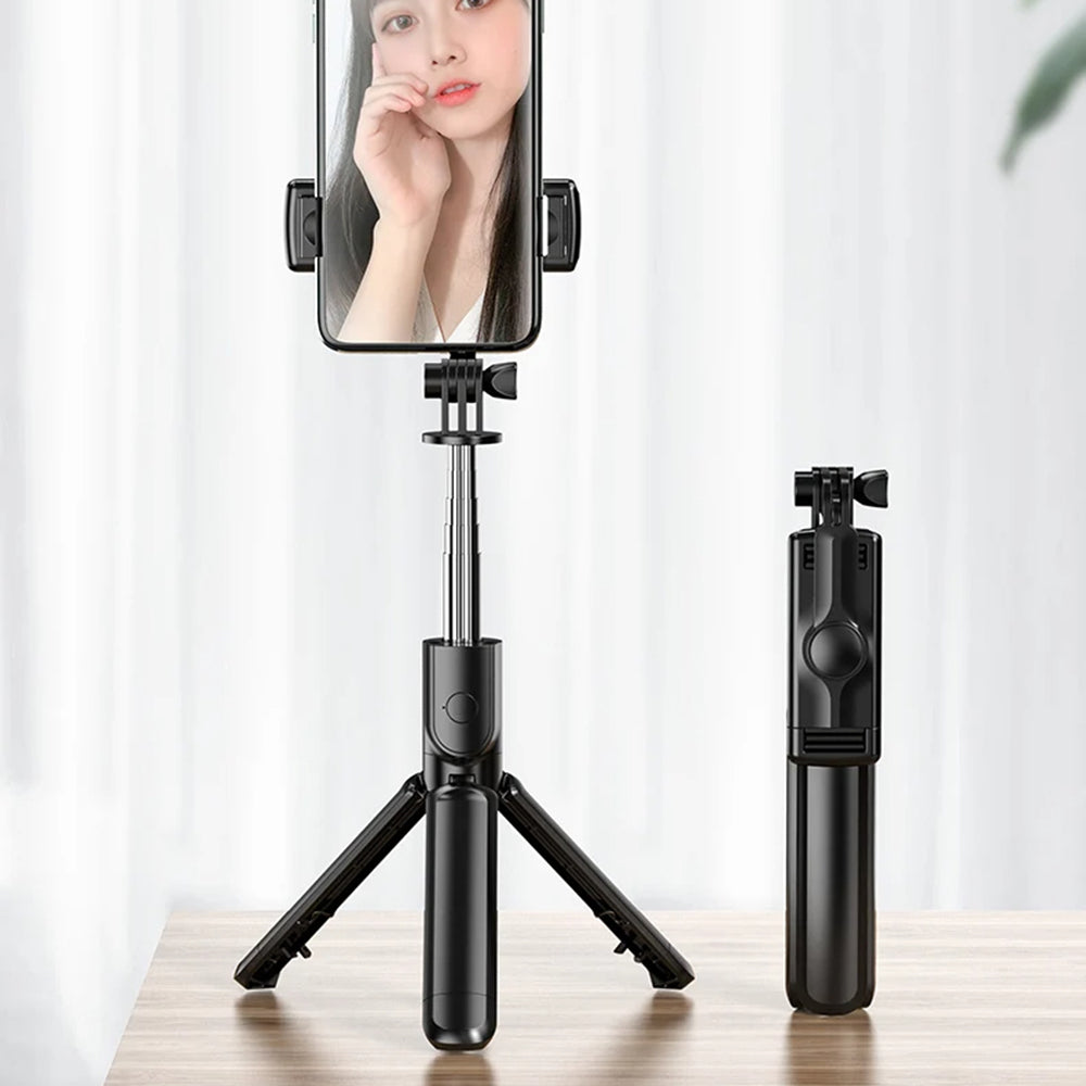 Selfie Stick Bluetooth Techsuit S03, Universal, Schwarz