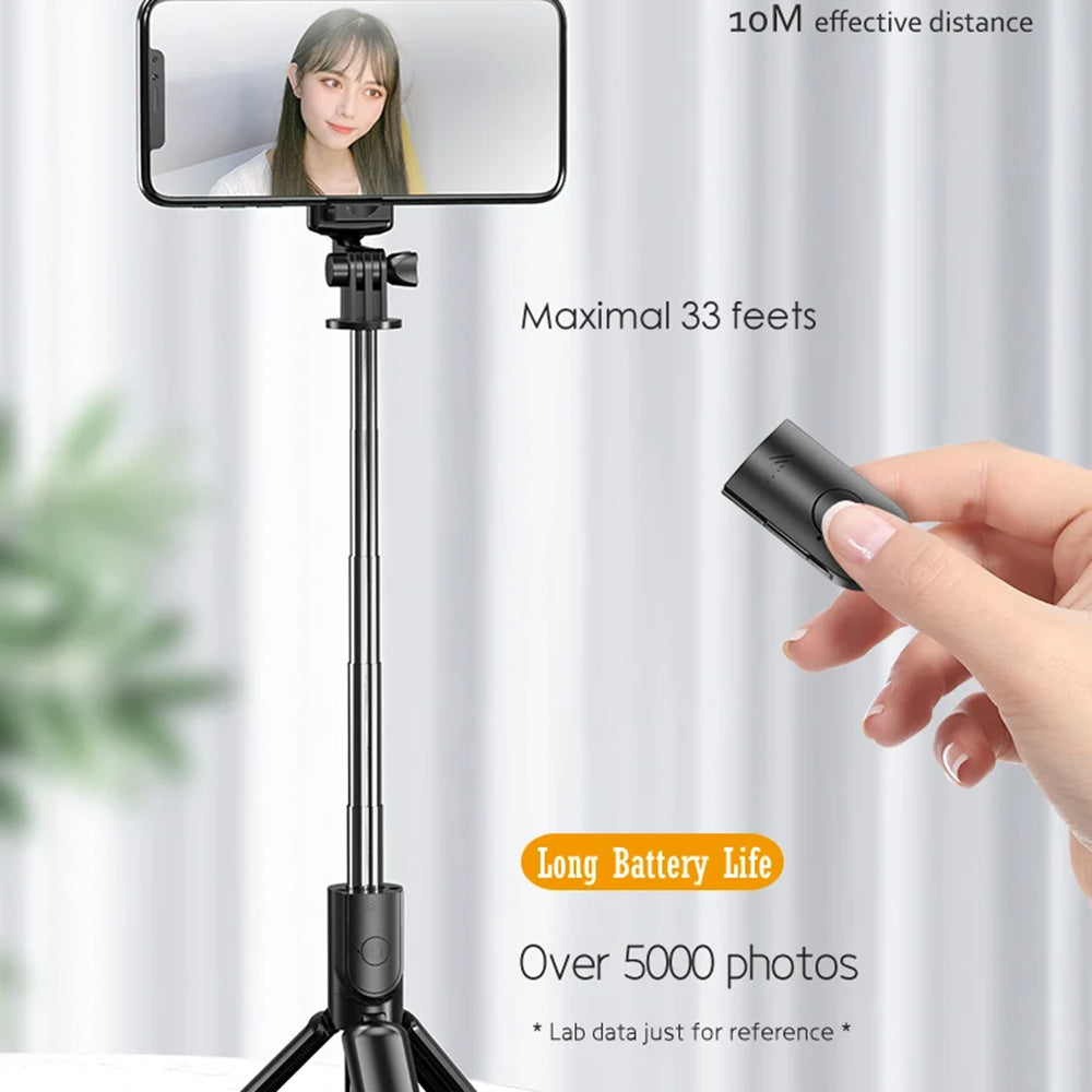Selfie Stick Bluetooth Techsuit S03, Universal, Schwarz
