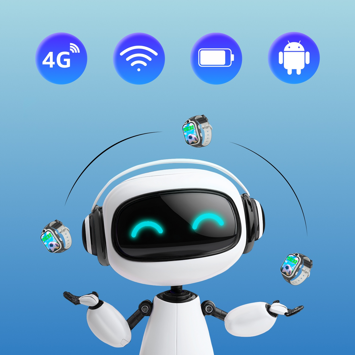 Smartwatch Forever Kids Boost KW-530 Call, Schwarz