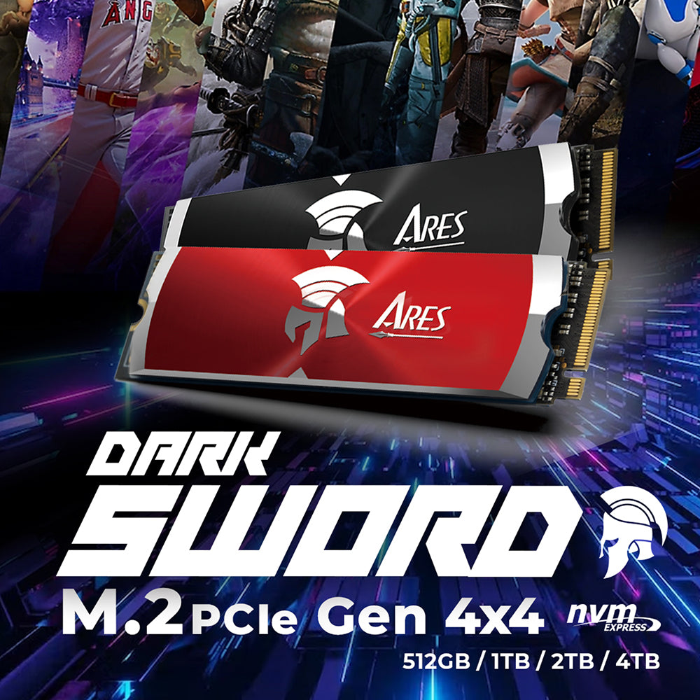 Solid State Drive (SSD) Dato Ares Dark Sword, 1TB, NVMe 1.4, PCIE Gen4x4, Rot ARSDSR-1TB