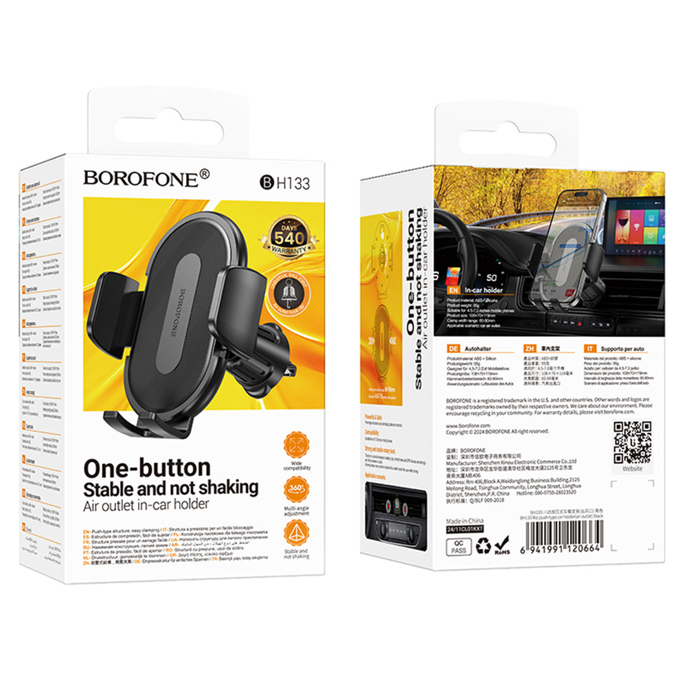 Autohalterung Borofone BH133 Rio, 4,5 Zoll - 7 Zoll, Schwarz