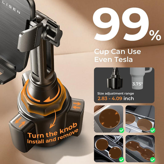 Lisen Autohalterung für Telefon / Tablet, 4,5 Zoll - 12,9 Zoll, Schwarz YL0223070048