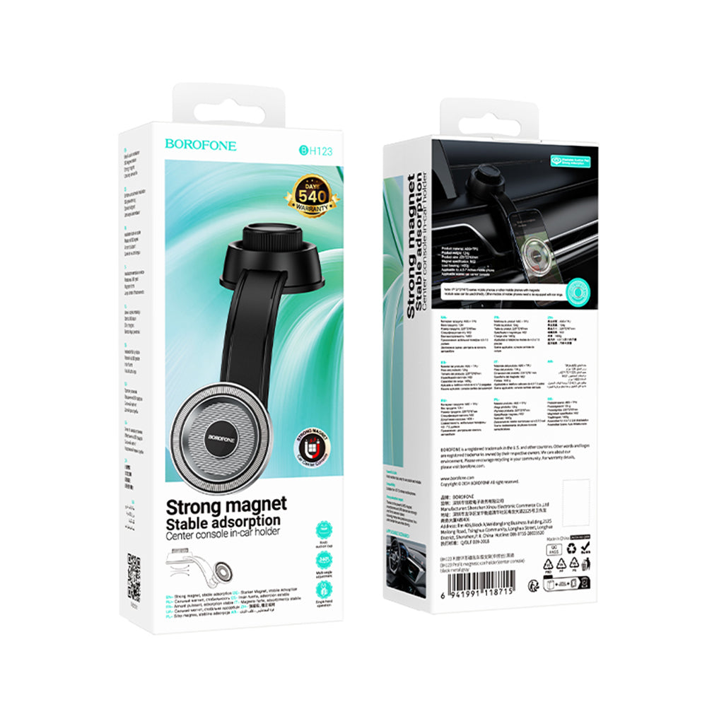 Magnetische Autohalterung Borofone BH123 Profit, 4,5 Zoll - 7 Zoll, Schwarz