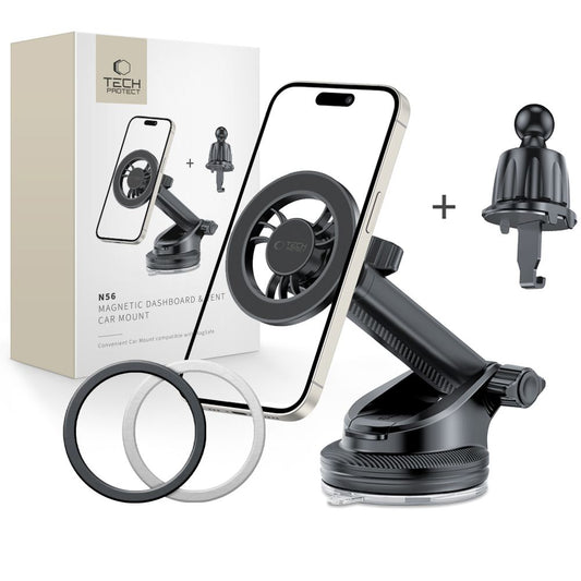 Tech-Protect N56 2in1 Magnetische Autohalterung, Universal, Schwarz
