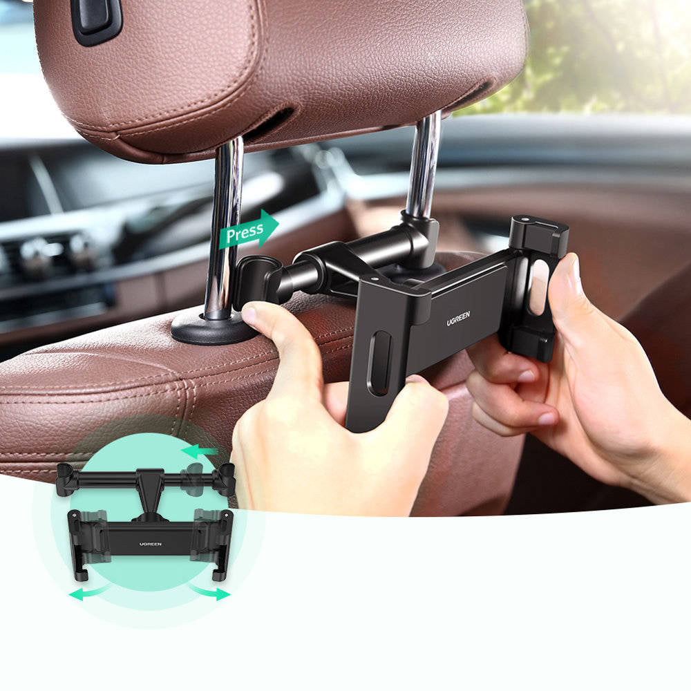 Auto-Kopfstützenhalter UGREEN LP160 (60108) für Telefon / Tablet, 4,7 Zoll - 12,9 Zoll, Schwarz