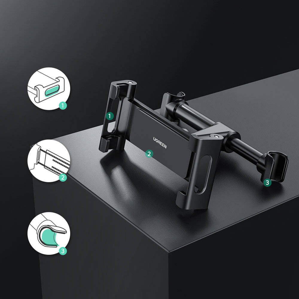 Auto-Kopfstützenhalter UGREEN LP160 (60108) für Telefon / Tablet, 4,7 Zoll - 12,9 Zoll, Schwarz
