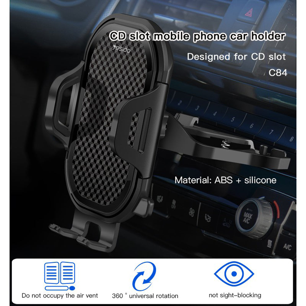 Autohalterung Yesido C84, 4,7 Zoll - 7,4 Zoll, Schwarz
