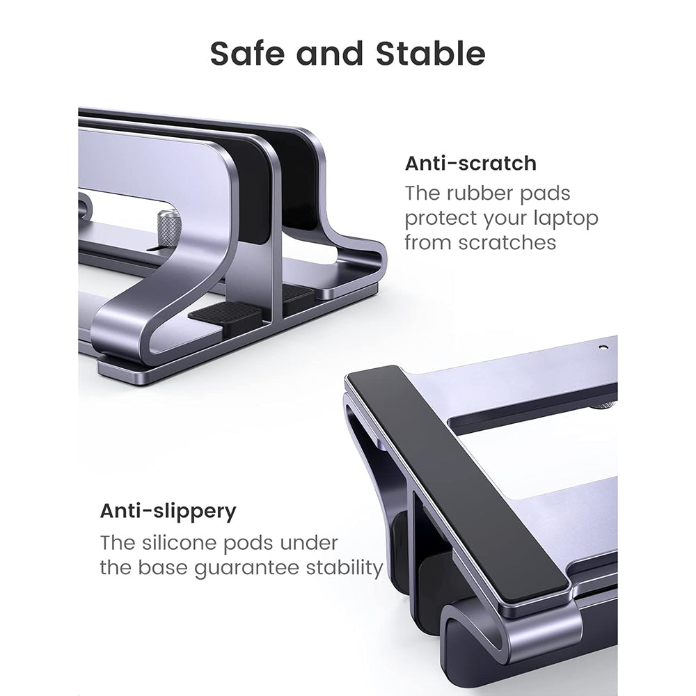 UGREEN LP258 Two Vertical Stand for Laptop with thickness 12mm - 26mm, Silver