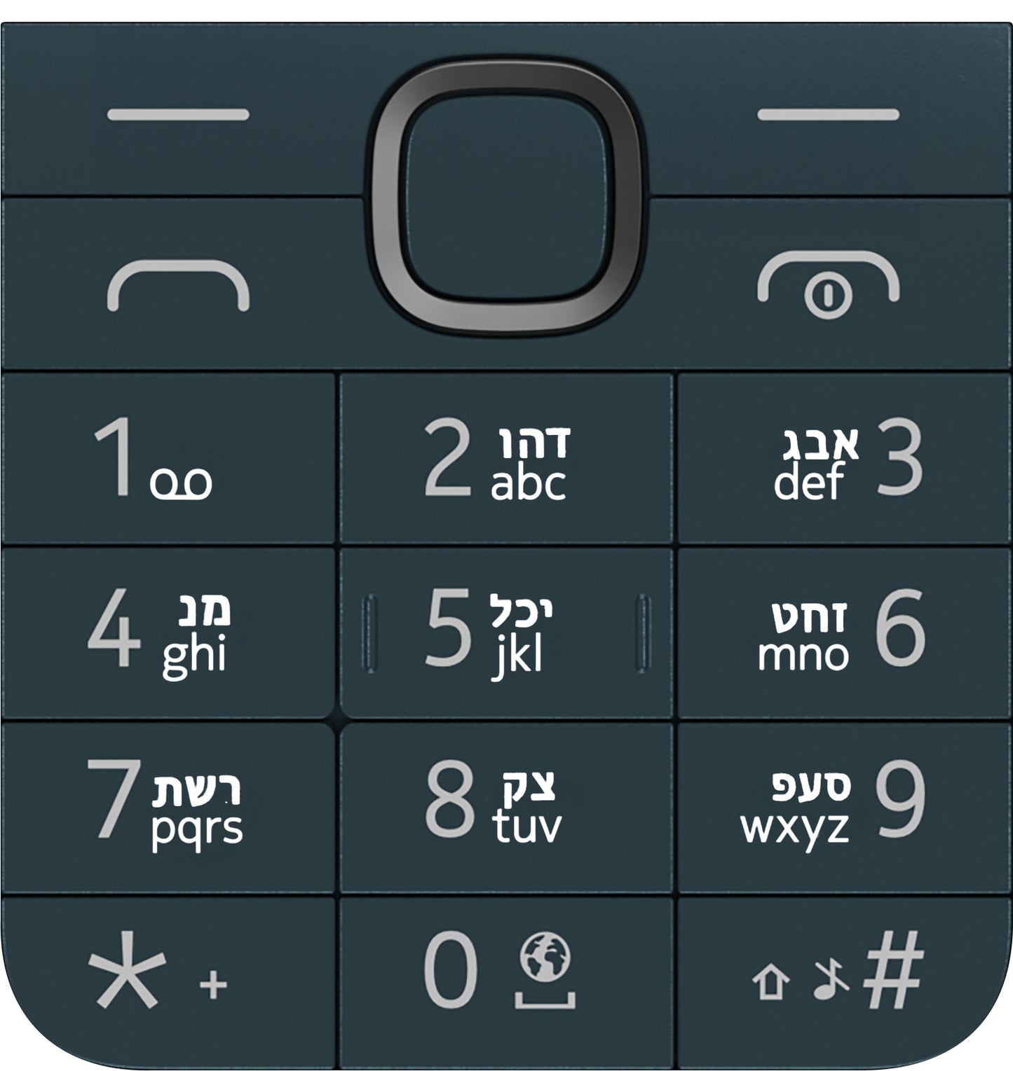 Hebrew Keypad for Nokia 225 4G (2024), Blue
