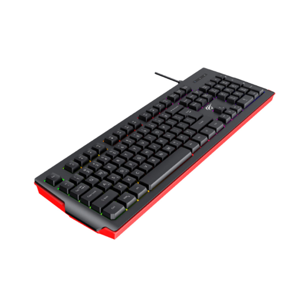 Gaming-Tastatur Wired USB HAVIT KB866L, RGB, 1.4m, Schwarz Rot