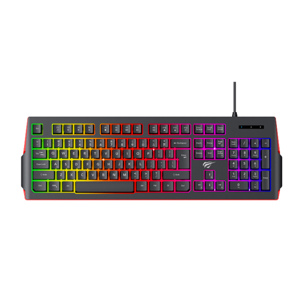 Gaming-Tastatur Wired USB HAVIT KB866L, RGB, 1.4m, Schwarz Rot