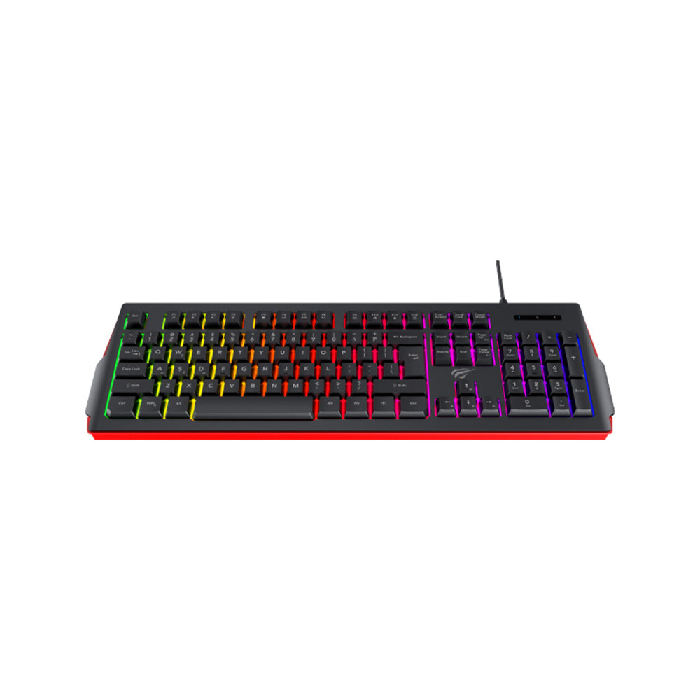 Gaming-Tastatur Wired USB HAVIT KB866L, RGB, 1.4m, Schwarz Rot