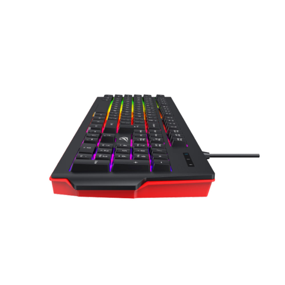 Gaming-Tastatur Wired USB HAVIT KB866L, RGB, 1.4m, Schwarz Rot