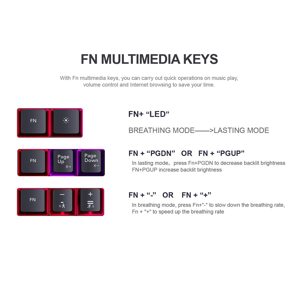 Gaming-Tastatur Wired USB HAVIT KB866L, RGB, 1.4m, Schwarz Rot