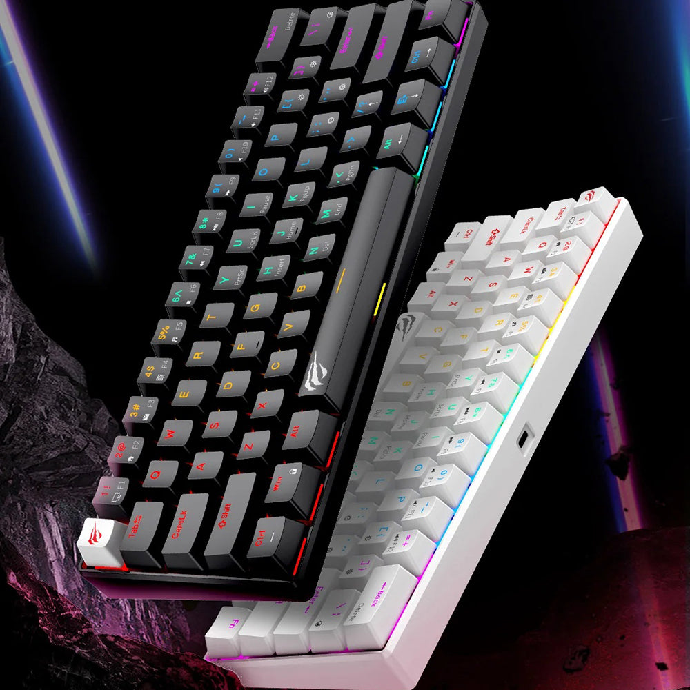Wired USB Gaming Keyboard HAVIT KB903L, RGB, 1.8m, Transparent White