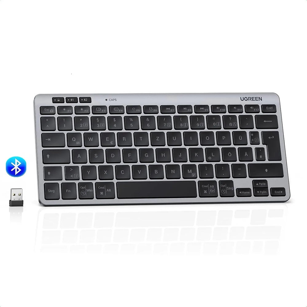 UGREEN 75049 Kabellose Tastatur, BT / Wi-Fi, Schwarz