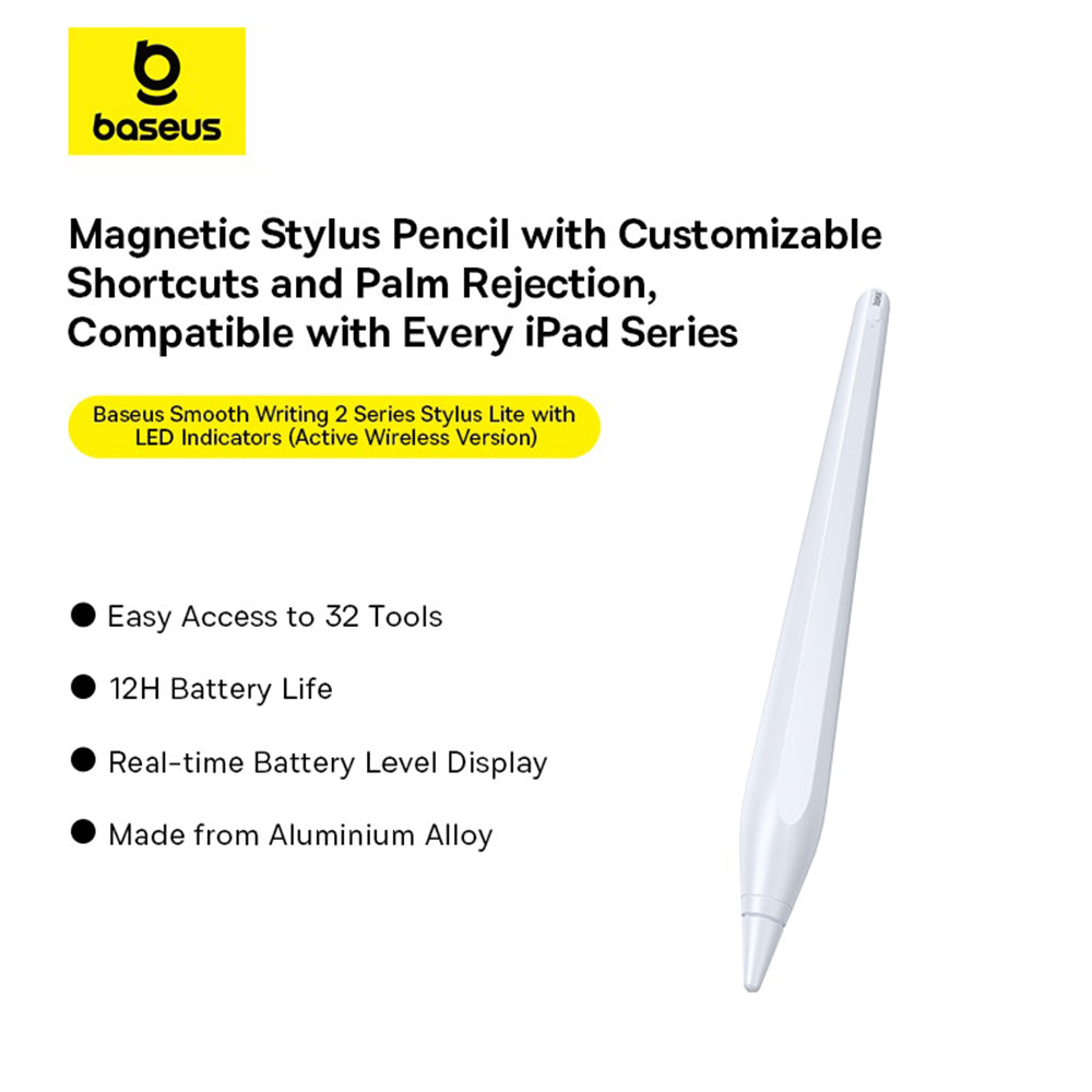 Touch Pen Baseus Smooth Writing 2 Series für Apple iPad, Aktive Wireless-Version, Weiß P80015802213-03