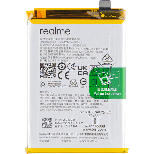 Akku Realme 9 Pro+ / 8 Pro, BLP837, Service Pack 4906818