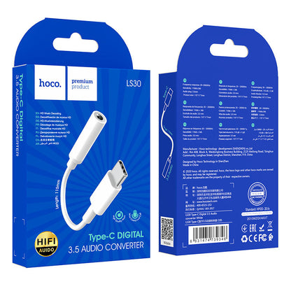 USB-C Audio Adapter - 3,5 mm HOCO LS30, Weiß