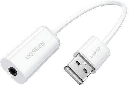 Audioadapter UGREEN US206, USB-A - 3,5mm, Weiß