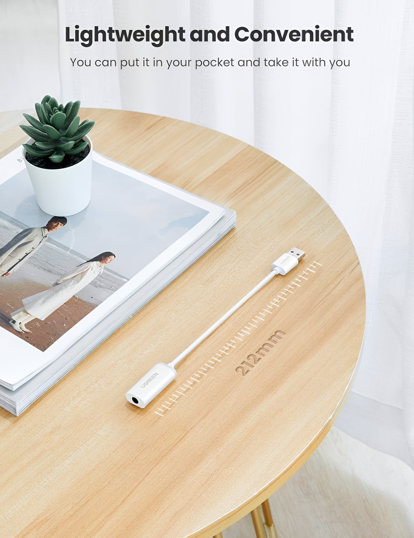 Audioadapter UGREEN US206, USB-A - 3,5mm, Weiß