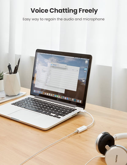 Audioadapter UGREEN US206, USB-A - 3,5mm, Weiß