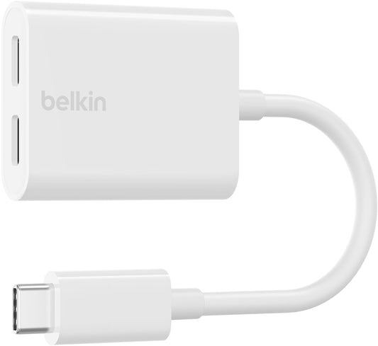 USB-C Audio Adapter - USB-C / USB-C Belkin RockStar, Weiß F7U081btWH