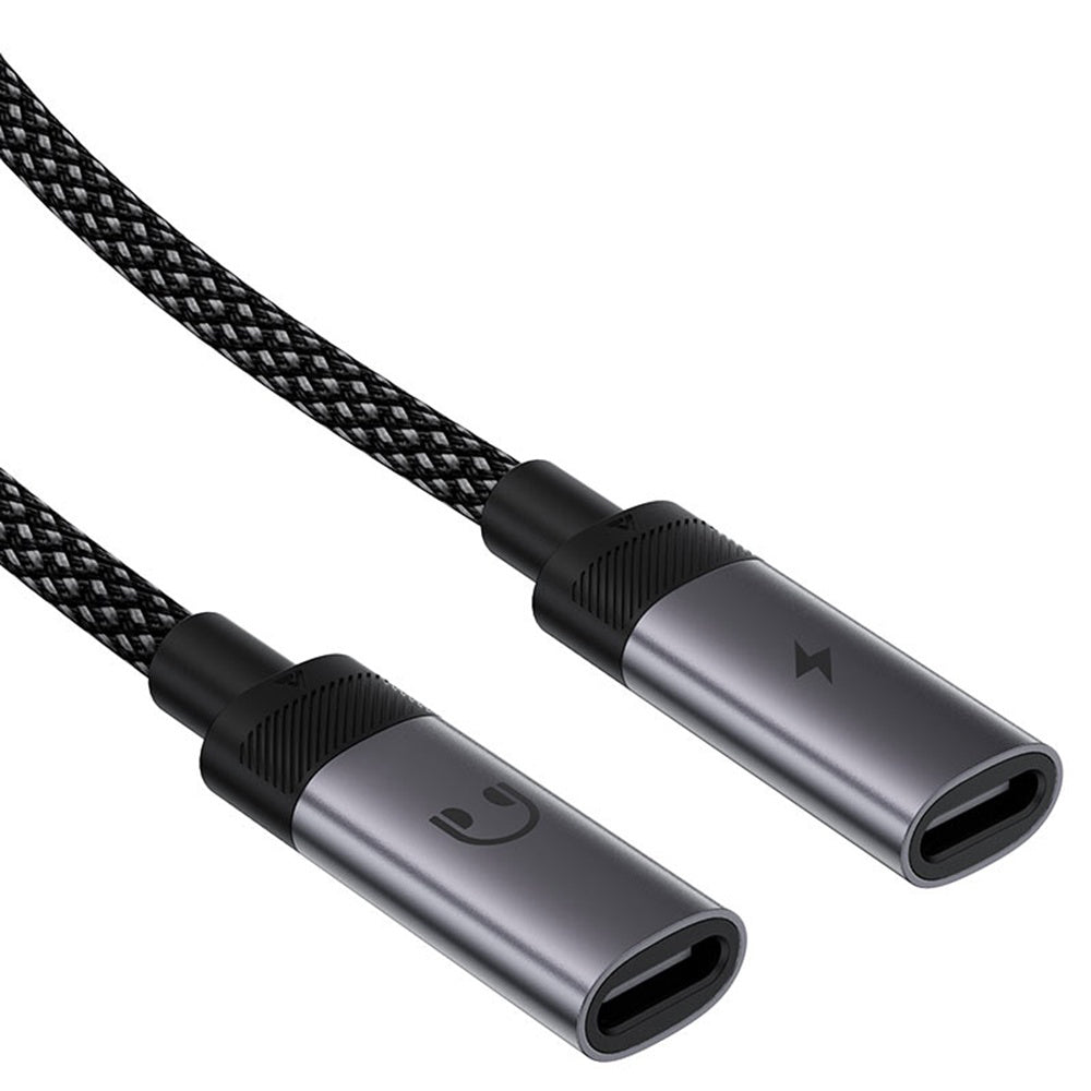 Audio-Adapter USB-C - 2 x USB-C Acefast J14, Schwarz