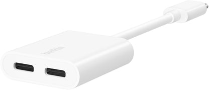 USB-C Audio Adapter - USB-C / USB-C Belkin RockStar, Weiß F7U081btWH