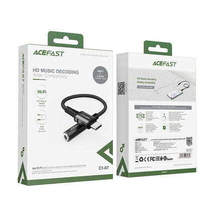 Audioadapter USB-C - 3,5 mm Acefast C1-07, Schwarz