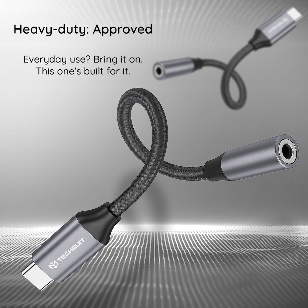 Audioadapter USB-C - 3,5mm Techsuit AC12 FuseXound, Grau, Set 2 Stück