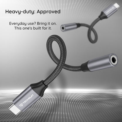 Audioadapter USB-C - 3,5mm Techsuit AC12 FuseXound, Grau, Set 2 Stück