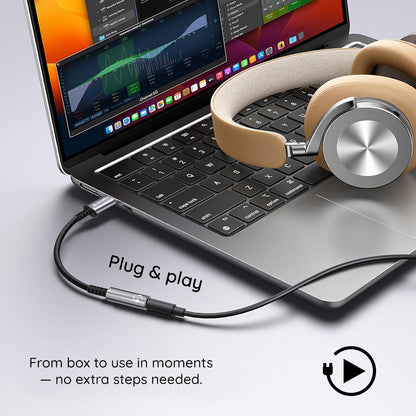 Audioadapter USB-C - 3,5mm Techsuit AC14 SonicPiX, Grau