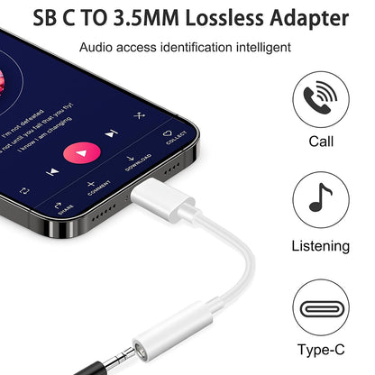 Audioadapter USB-C - 3,5mm Techsuit AC18 MusicBox, Weiß, Set 2 Stück