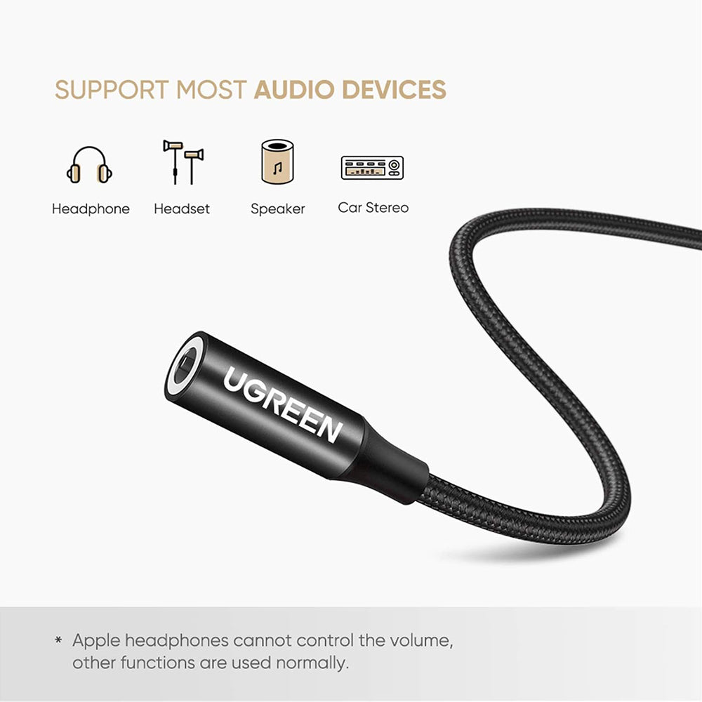 Audio-Adapter USB-C - 3,5mm UGREEN AV142, Schwarz