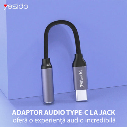 Audioadapter USB-C - 3.5mm Yesido YAU19, Schwarz
