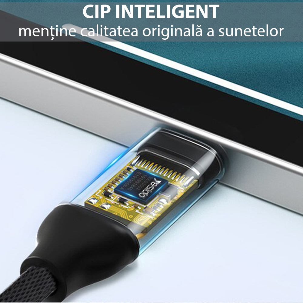 Audioadapter USB-C - 3.5mm Yesido YAU19, Schwarz