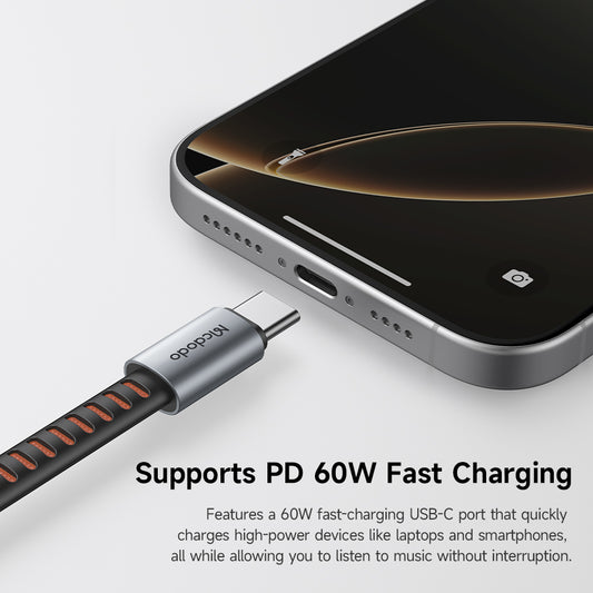 Audioadapter USB-C - USB-C / 3,5 mm McDodo CA-3120, Grau