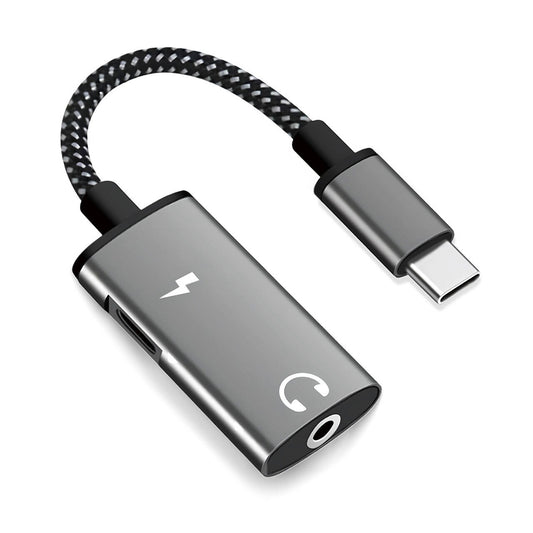 USB-C Audio Adapter - USB-C / 3.5mm Techsuit AC22 AcustiCore, Gray
