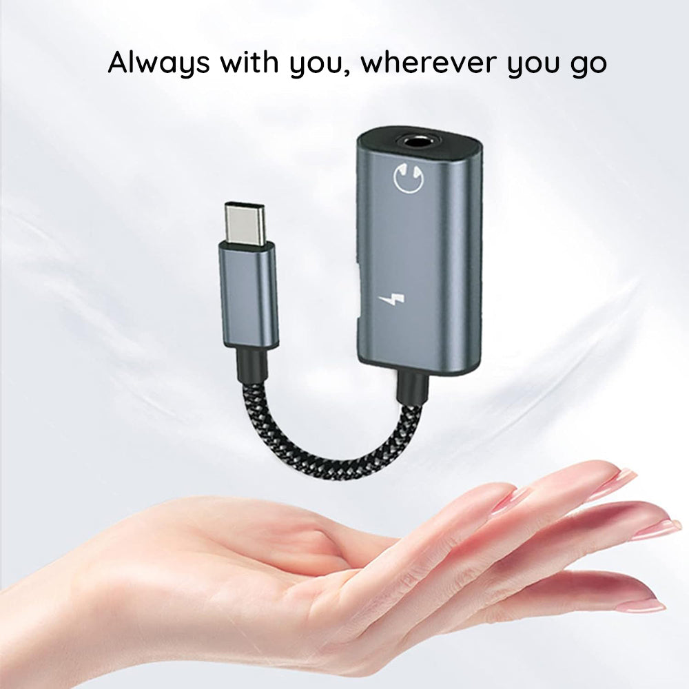 USB-C Audio Adapter - USB-C / 3.5mm Techsuit AC22 AcustiCore, Gray