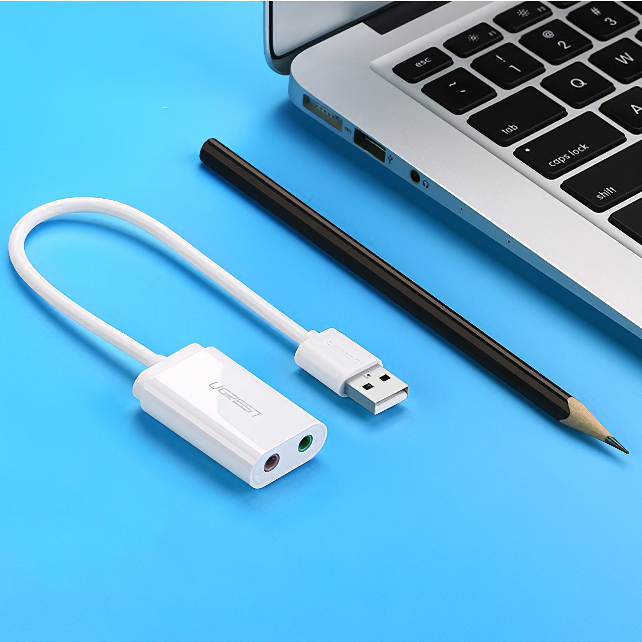 USB-Soundkarte UGREEN US205, 2 x 3,5mm Klinke, Weiß