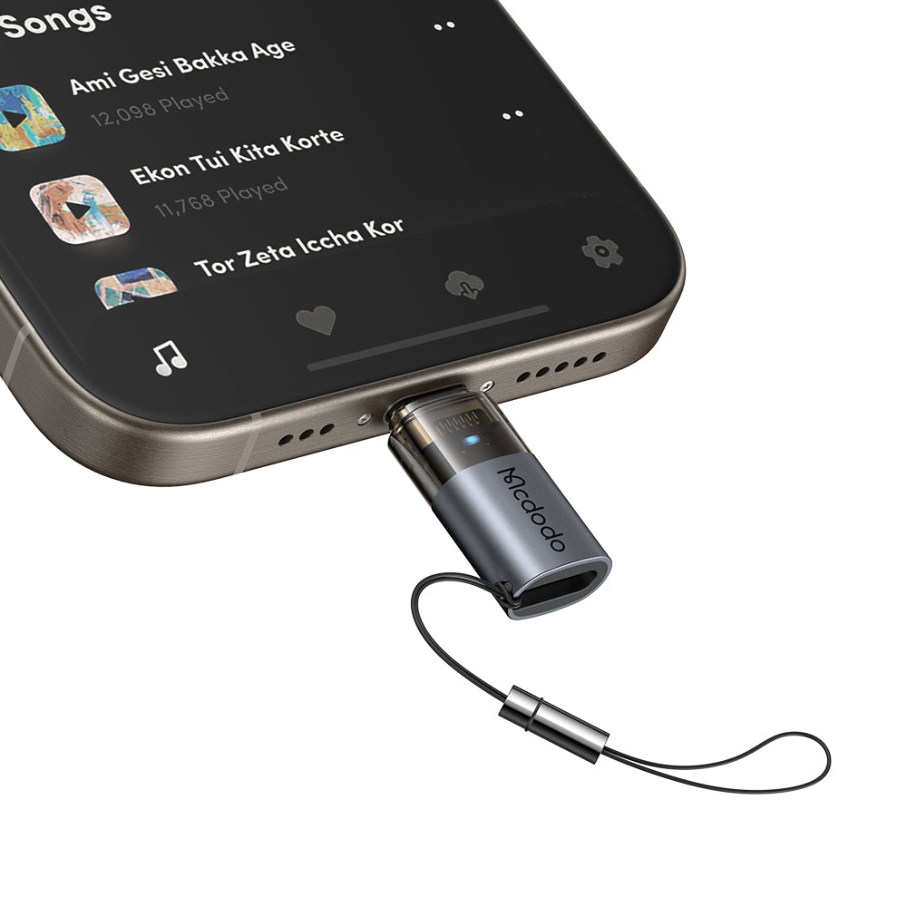 Daten- und Ladeadapter Lightning - USB-C McDodo OT-7610, Schwarz