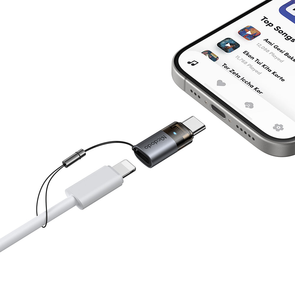 Daten- und Ladeadapter Lightning - USB-C McDodo OT-7610, Schwarz